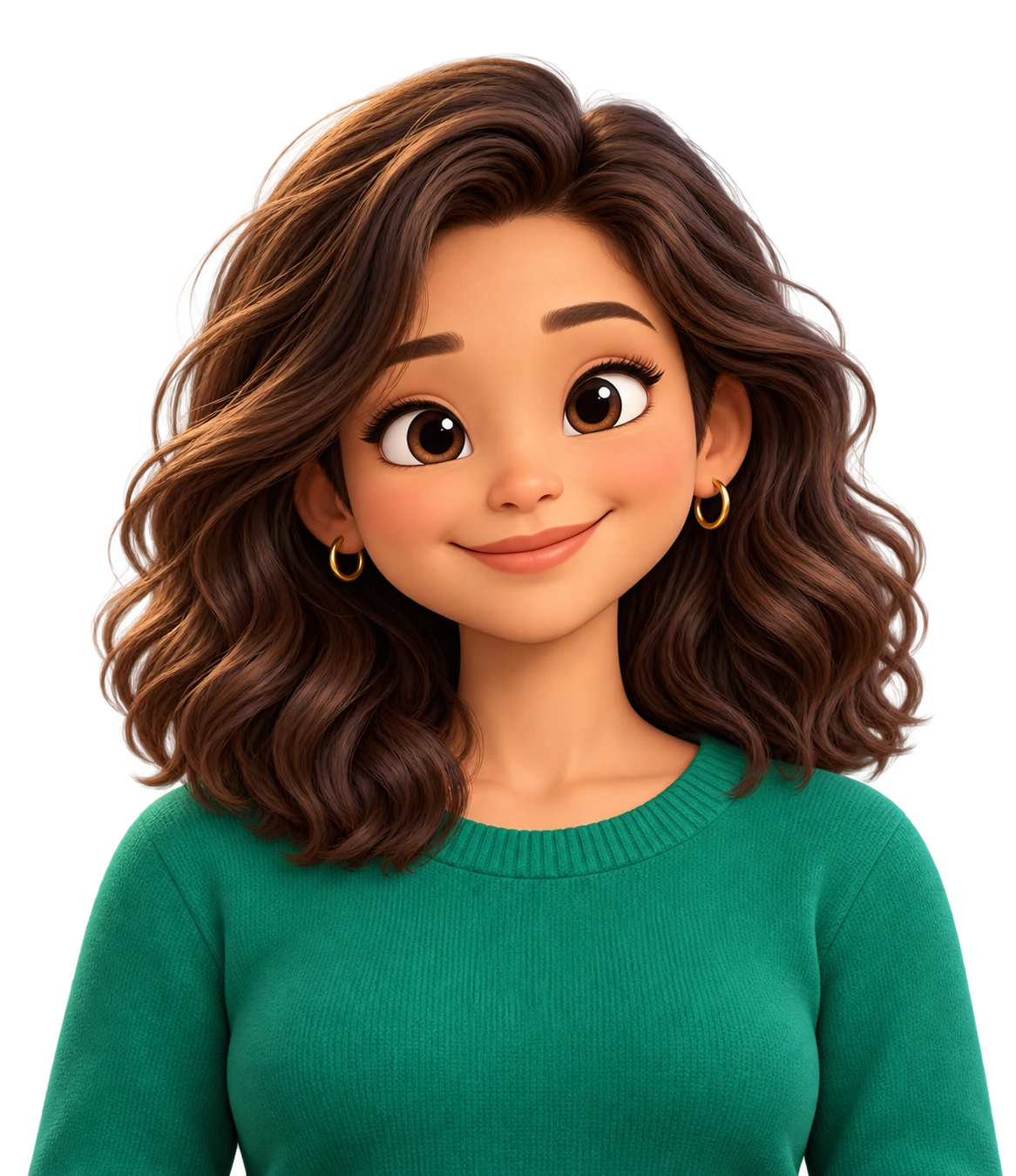 Adult woman avatar with light-medium skin